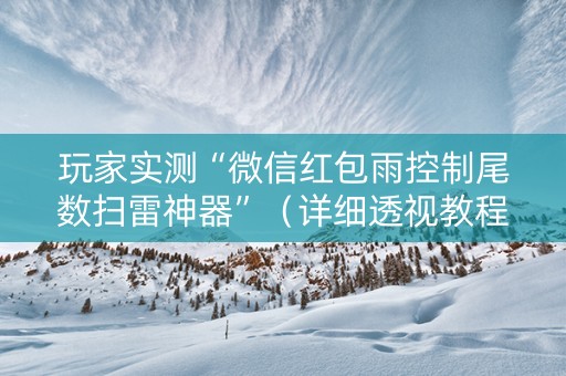 玩家实测“微信红包雨控制尾数扫雷神器”（详细透视教程）-哔哩哔哩