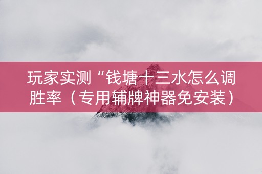 玩家实测“钱塘十三水怎么调胜率（专用辅牌神器免安装）