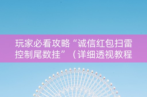 玩家必看攻略“诚信红包扫雷控制尾数挂”（详细透视教程）-哔哩哔哩