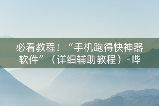 必看教程！“手机跑得快神器软件”（详细辅助教程）-哔哩哔哩