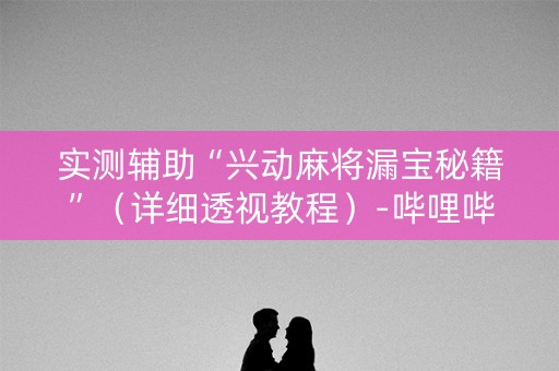 实测辅助“兴动麻将漏宝秘籍”（详细透视教程）-哔哩哔哩