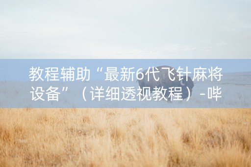 教程辅助“最新6代飞针麻将设备”（详细透视教程）-哔哩哔哩