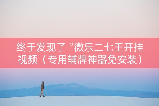 终于发现了“微乐二七王开挂视频（专用辅牌神器免安装）