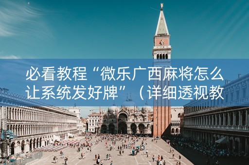 必看教程“微乐广西麻将怎么让系统发好牌”（详细透视教程）-哔哩哔哩