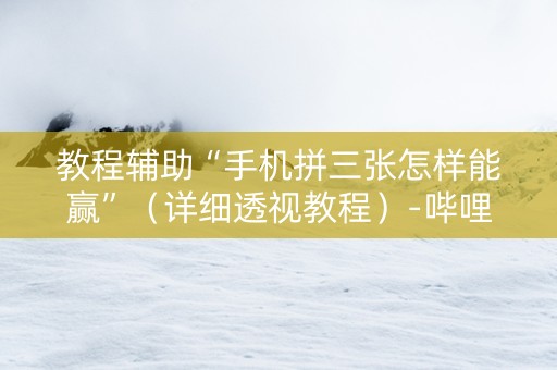 教程辅助“手机拼三张怎样能赢”（详细透视教程）-哔哩哔哩