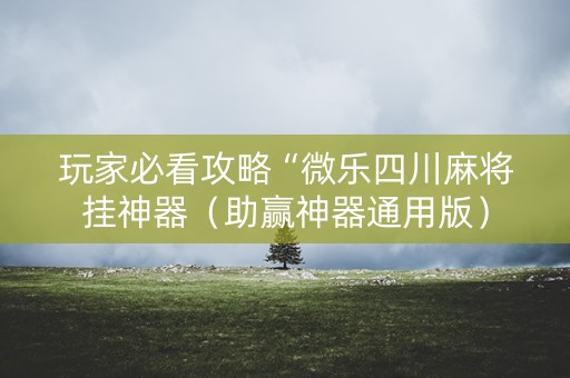 玩家必看攻略“微乐四川麻将挂神器（助赢神器通用版）