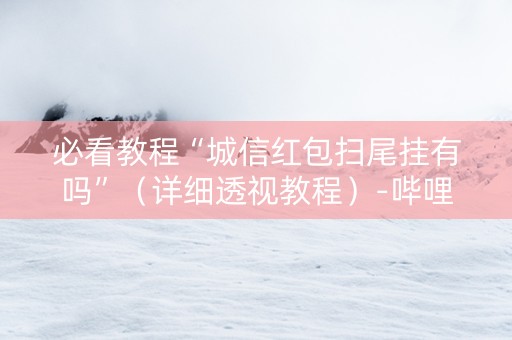 必看教程“城信红包扫尾挂有吗”（详细透视教程）-哔哩哔哩