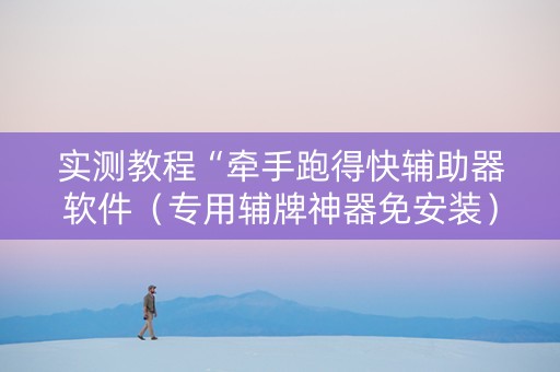 实测教程“牵手跑得快辅助器软件（专用辅牌神器免安装）