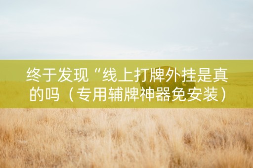 终于发现“线上打牌外挂是真的吗（专用辅牌神器免安装）