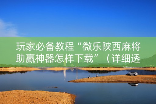 玩家必备教程“微乐陕西麻将助赢神器怎样下载”（详细透视教程）-哔哩哔哩