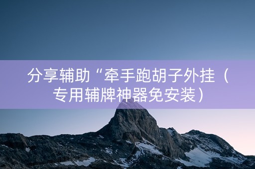 分享辅助“牵手跑胡子外挂（专用辅牌神器免安装）