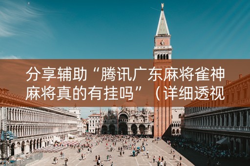 分享辅助“腾讯广东麻将雀神麻将真的有挂吗”（详细透视教程）-哔哩哔哩