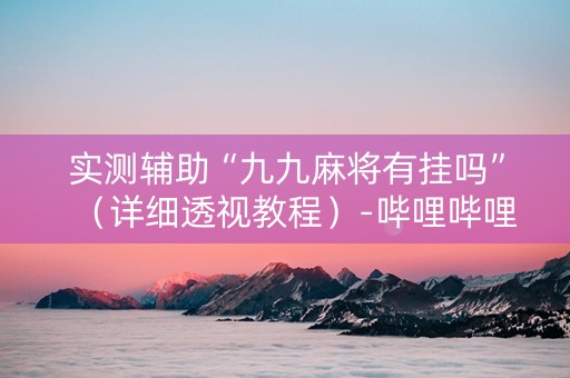 实测辅助“九九麻将有挂吗”（详细透视教程）-哔哩哔哩