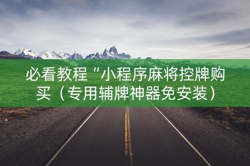 必看教程“小程序麻将控牌购买（专用辅牌神器免安装）