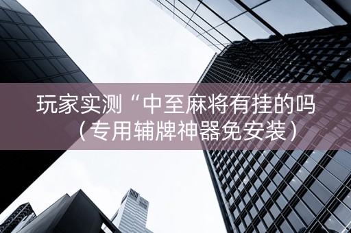 玩家实测“中至麻将有挂的吗（专用辅牌神器免安装）