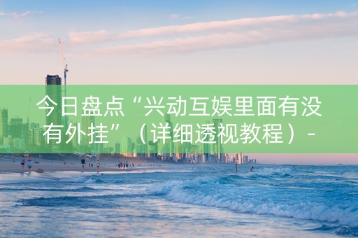 今日盘点“兴动互娱里面有没有外挂”（详细透视教程）-哔哩哔哩