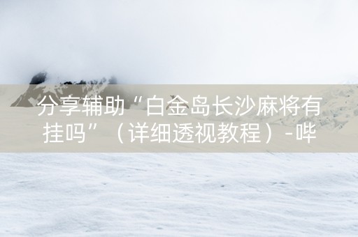 分享辅助“白金岛长沙麻将有挂吗”（详细透视教程）-哔哩哔哩