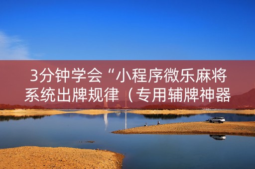 3分钟学会“小程序微乐麻将系统出牌规律（专用辅牌神器免安装）