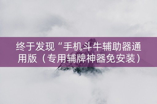 终于发现“手机斗牛辅助器通用版（专用辅牌神器免安装）