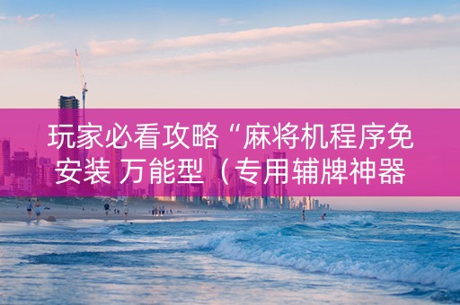 玩家必看攻略“麻将机程序免安装 万能型（专用辅牌神器免安装）