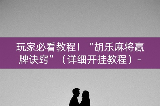 玩家必看教程！“胡乐麻将赢牌诀窍”（详细开挂教程）-哔哩哔哩