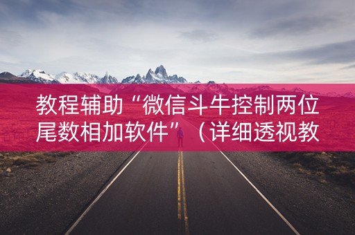 教程辅助“微信斗牛控制两位尾数相加软件”（详细透视教程）-哔哩哔哩