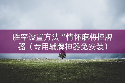 胜率设置方法“情怀麻将控牌器（专用辅牌神器免安装）