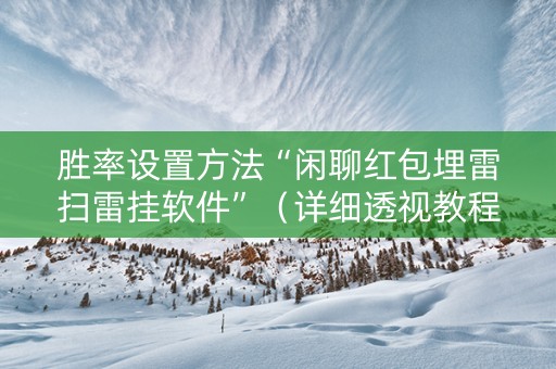 胜率设置方法“闲聊红包埋雷扫雷挂软件”（详细透视教程）-哔哩哔哩