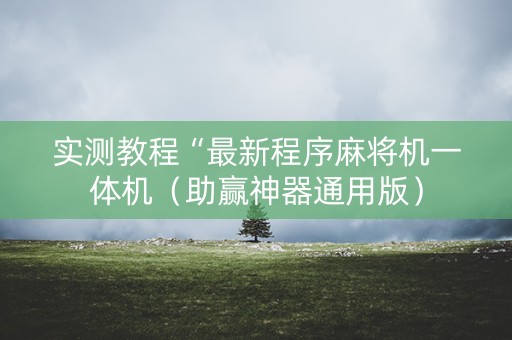 实测教程“最新程序麻将机一体机（助赢神器通用版）