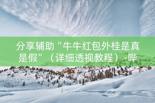 分享辅助“牛牛红包外桂是真是假”（详细透视教程）-哔哩哔哩