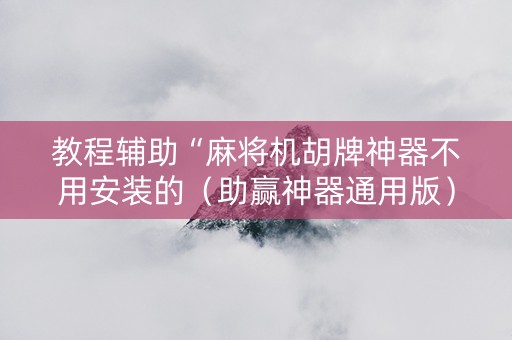 教程辅助“麻将机胡牌神器不用安装的（助赢神器通用版）