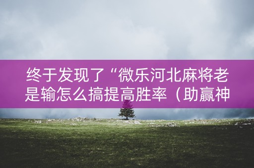 终于发现了“微乐河北麻将老是输怎么搞提高胜率（助赢神器通用版）