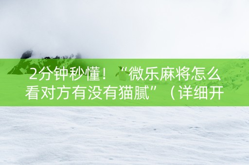 2分钟秒懂！“微乐麻将怎么看对方有没有猫腻”（详细开挂教程）-哔哩哔哩
