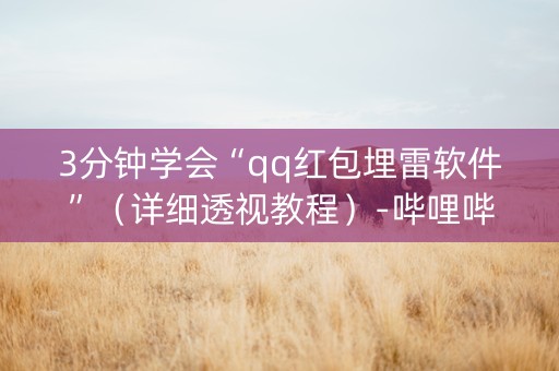 3分钟学会“qq红包埋雷软件”（详细透视教程）-哔哩哔哩