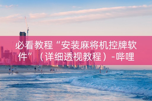 必看教程“安装麻将机控牌软件”（详细透视教程）-哔哩哔哩