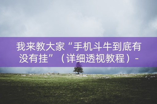 我来教大家“手机斗牛到底有没有挂”（详细透视教程）-哔哩哔哩