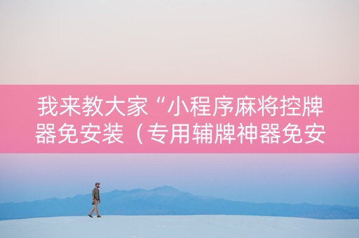 我来教大家“小程序麻将控牌器免安装（专用辅牌神器免安装）
