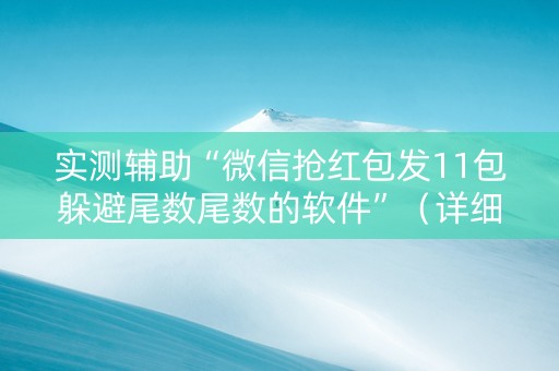 实测辅助“微信抢红包发11包躲避尾数尾数的软件”（详细透视教程）-哔哩哔哩