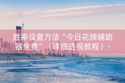 胜率设置方法“今日花牌辅助器免费”（详细透视教程）-哔哩哔哩