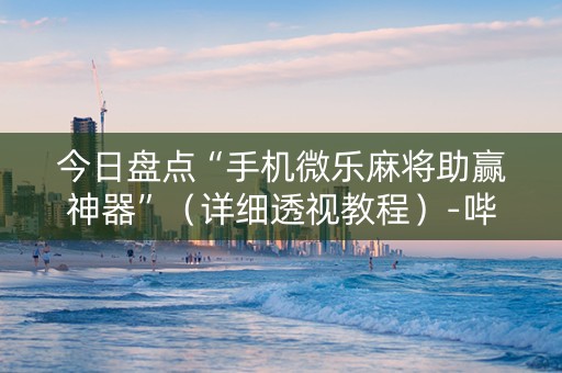 今日盘点“手机微乐麻将助赢神器”（详细透视教程）-哔哩哔哩