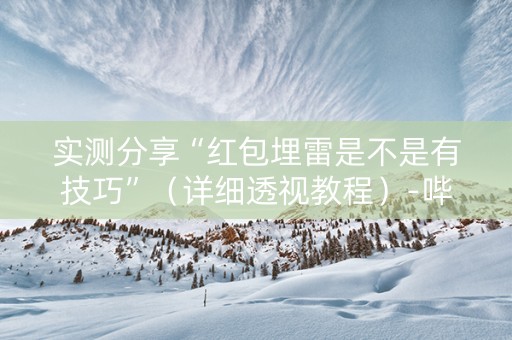 实测分享“红包埋雷是不是有技巧”（详细透视教程）-哔哩哔哩