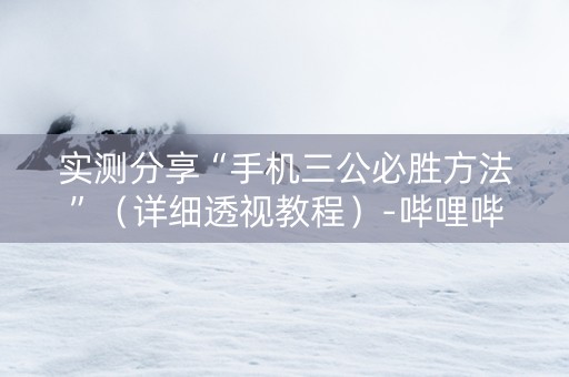 实测分享“手机三公必胜方法”（详细透视教程）-哔哩哔哩