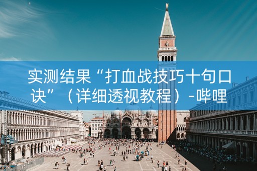 实测结果“打血战技巧十句口诀”（详细透视教程）-哔哩哔哩