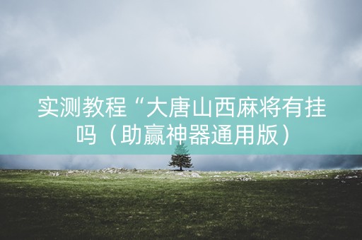 实测教程“大唐山西麻将有挂吗（助赢神器通用版）