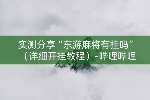 实测分享“东游麻将有挂吗”（详细开挂教程）-哔哩哔哩