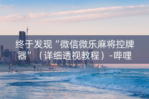 终于发现“微信微乐麻将控牌器”（详细透视教程）-哔哩哔哩