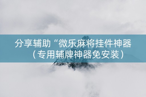 分享辅助“微乐麻将挂件神器（专用辅牌神器免安装）