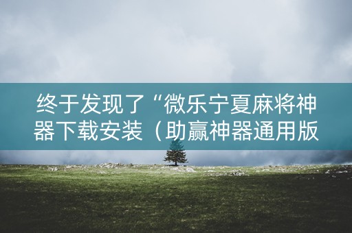 终于发现了“微乐宁夏麻将神器下载安装（助赢神器通用版）
