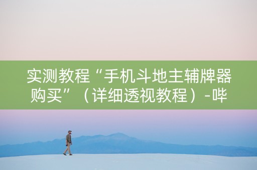 实测教程“手机斗地主辅牌器购买”（详细透视教程）-哔哩哔哩