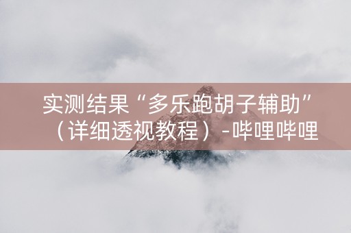 实测结果“多乐跑胡子辅助”（详细透视教程）-哔哩哔哩